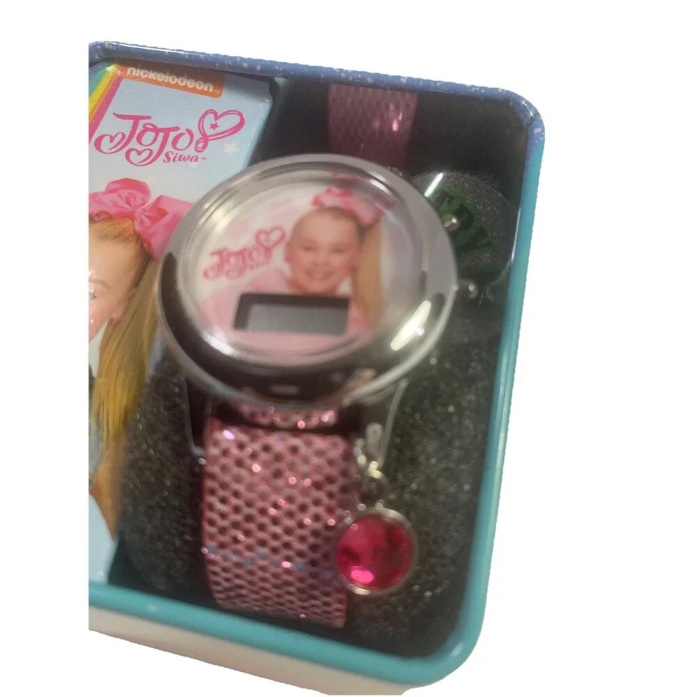 Nickelodeon Jojo Siwa Live Your Dreams Girls Watch Pink Band & Charm + Tin